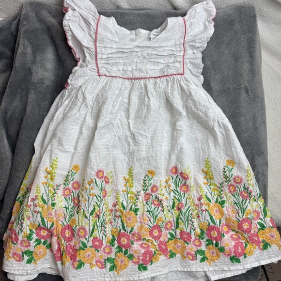 Haute Hippie Other - Haute Hippie Kids Spring Summer Floral Dress Girls 5T White Cotton Boho Garden